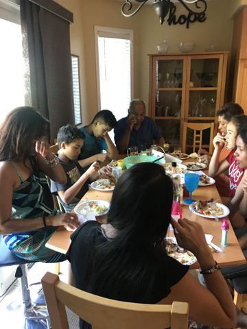Dinner at the big table